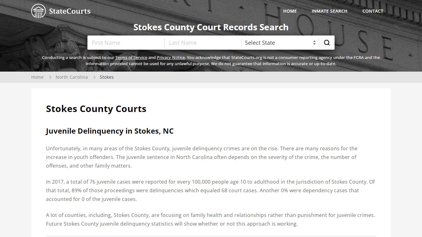 Stokes County, NC Courts - Records & Cases - StateCourts