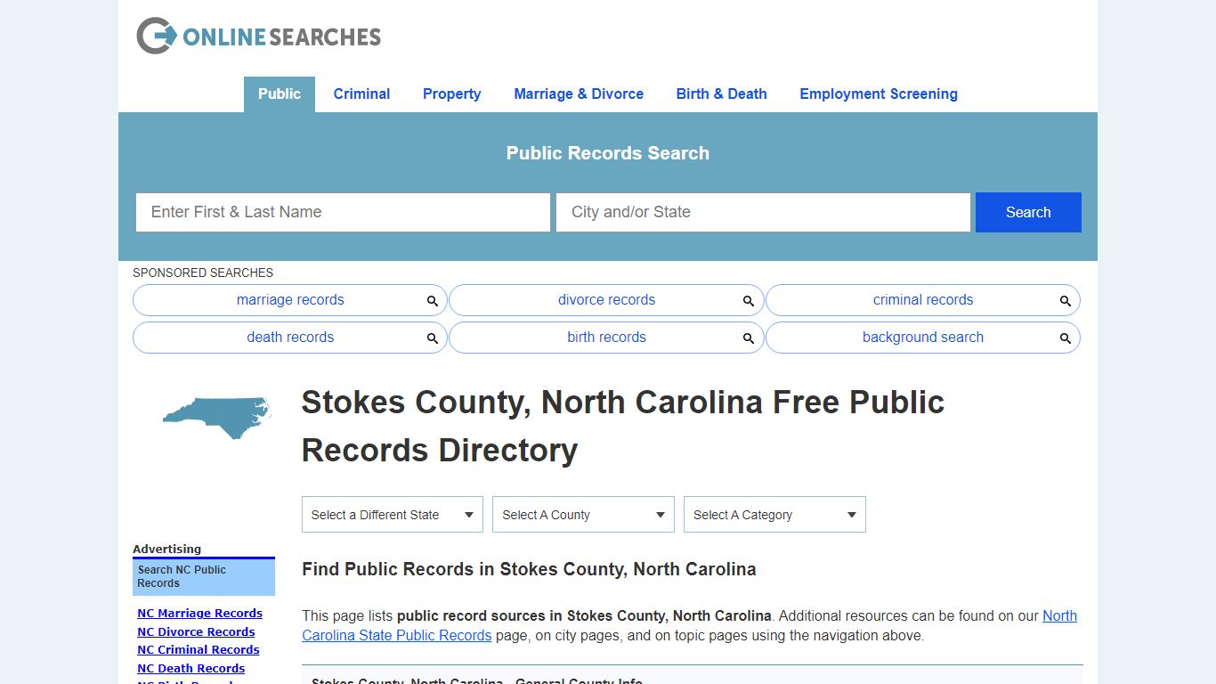 Stokes County, North Carolina Public Records Directory